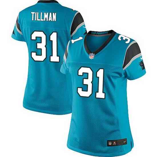 Nike Panthers #31 Charles Tillman Blue Team Color Women Stitched NFL Jersey